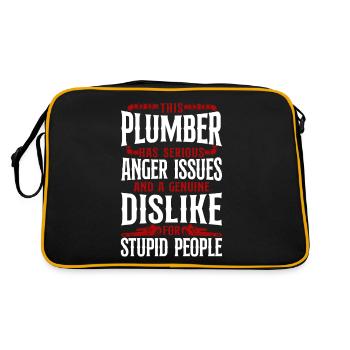 Plumbing Plumber Vintage This - Retro Bag - black/gold - Back