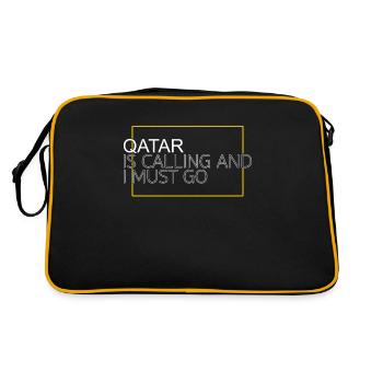 Katar Spruch - Retro Tasche - Schwarz/Gold - Hinten