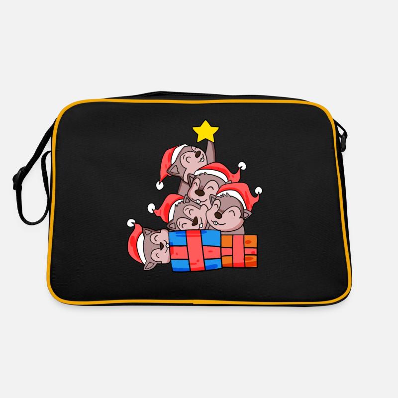 Weihnachten Weihnachtsbaum Eichhörnchen Retro Tasche