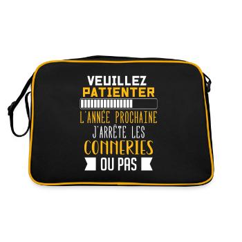 J'arrête les conneries humour - Sac Retro - noir/or - Dos