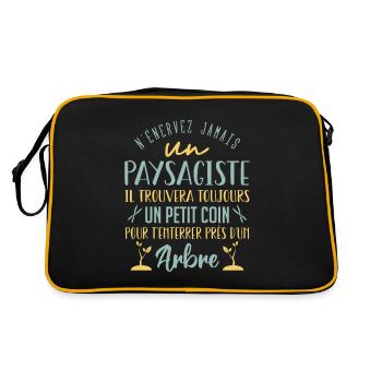 Paysagiste et jardinier cadeau humour - Sac Retro - noir/or - Dos