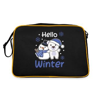 Ours polaire Bonjour Bonhomme de neige d’hiver Noël - Sac Retro - noir/or - Dos