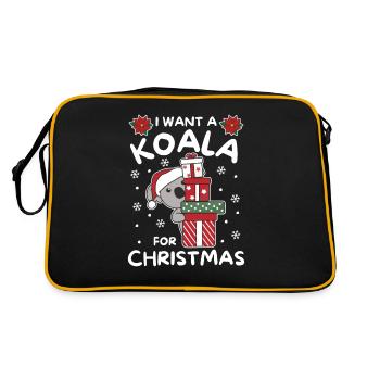 I want a koala for Christmas cute koalas - Retro Bag - black/gold - Back