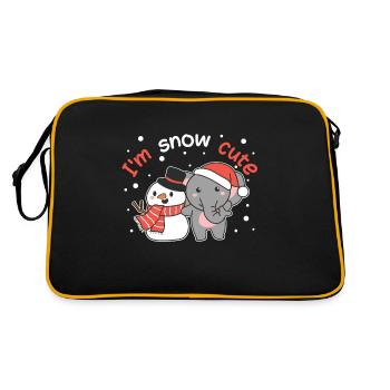 Elephant I'm snow cute snowman snow pun - Retro Bag - black/gold - Back