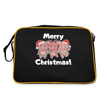 Porc Noël Cochons doux Joyeux Noël - Sac Retro - noir/or - Dos