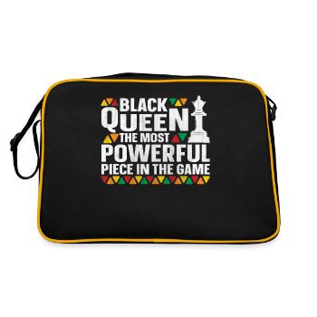 Black History Black Queen Chess African American - Retro Tasche - Schwarz/Gold - Hinten