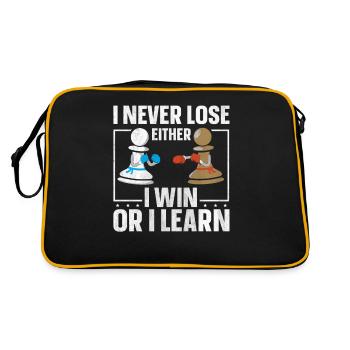 I Never Lose Either I Win Or I Learn Schach - Retro Tasche - Schwarz/Gold - Hinten