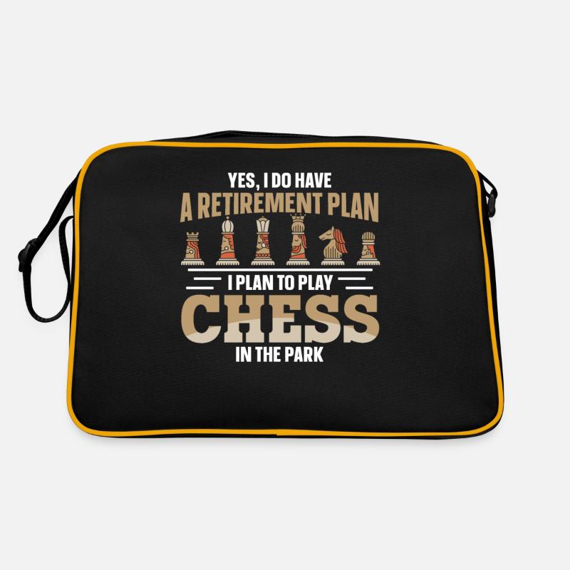 Retirement Plan Play Chess In The Park Schach Retro Tasche