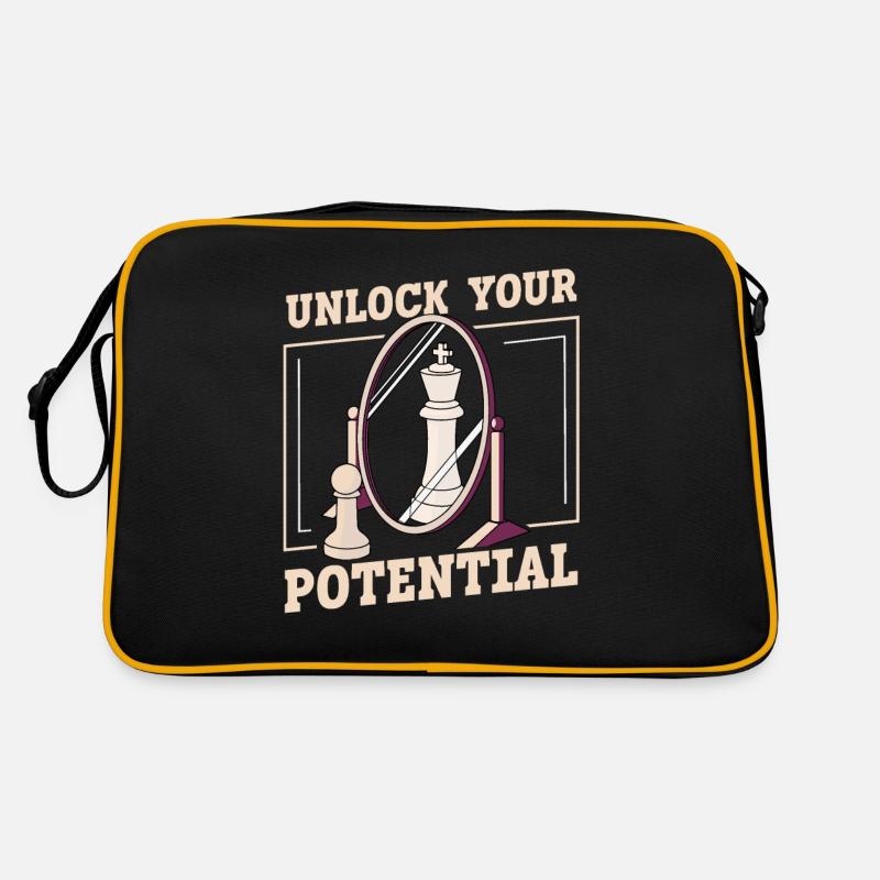 Unlock Your Potential Funny Chess Retro Bag