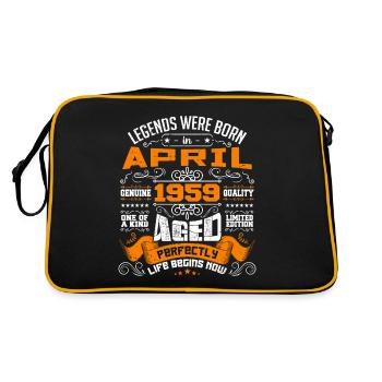 Legends Were Born In April 1959 | vintage - Sac Retro - noir/or - Dos