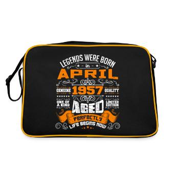Legends Were Born In April 1957 | vintage - Sac Retro - noir/or - Dos