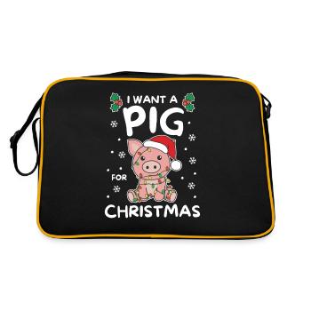 Je veux un cochon pour les cochons doux de Noël - Sac Retro - noir/or - Dos