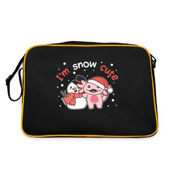 Axolotl I'm snow cute snowman snow pun - Retro Bag - black/gold - Back