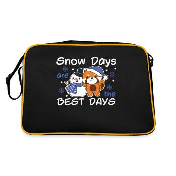 Red Panda Snow Days are the best days Winter - Retro Bag - black/gold - Back