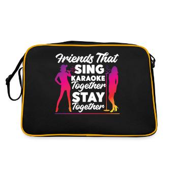 Karaoke Singer 80s Retro Friends - Retro Bag - black/gold - Back