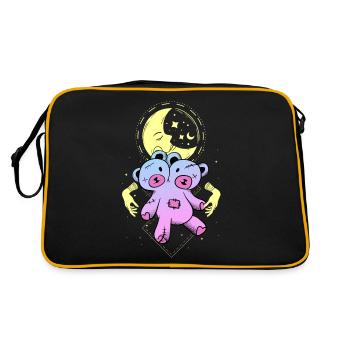 Kawaii Ours Pastel Goth Croissant de Lune Gothique - Sac Retro - noir/or - Dos