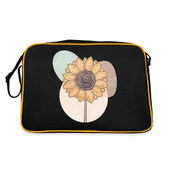 Bohemian Aesthetic Sunflower Retro Pastel - Retro Bag - black/gold - Back