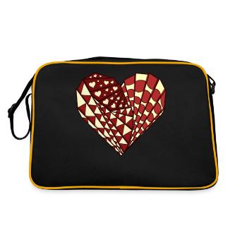 Avant Garde Aesthetic Heart Weirdcore Hippie - Retro Bag - black/gold - Back