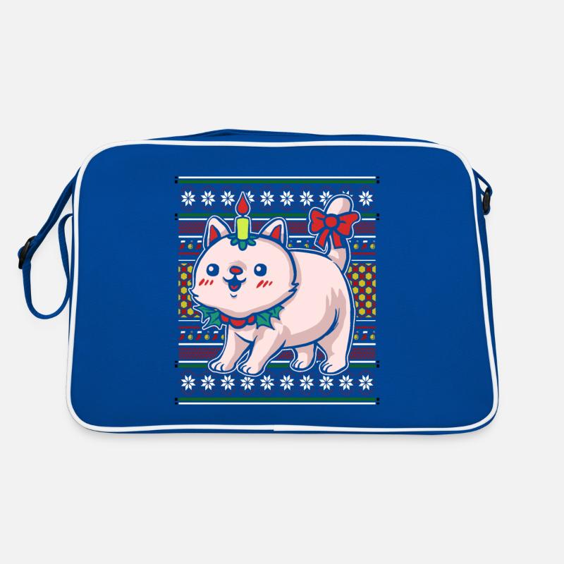 Pull de Noël moche Chat de Noël Sac Retro