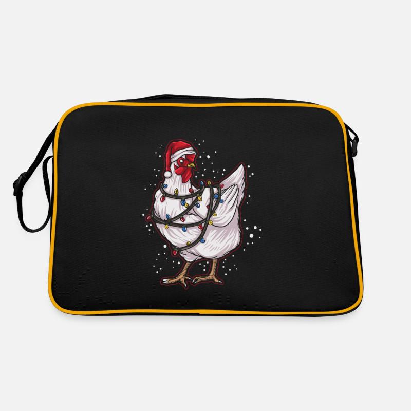 Pull de Noël moche Tshirt Poulet de Noël Sac Retro