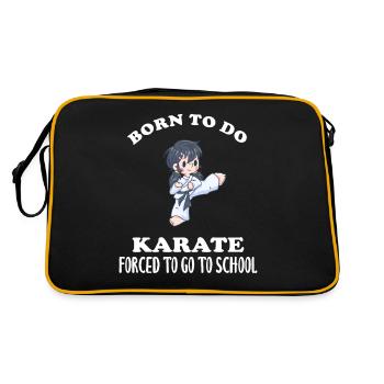 Né pour faire du karaté forcé d’aller à l’école - Sac Retro - noir/or - Dos