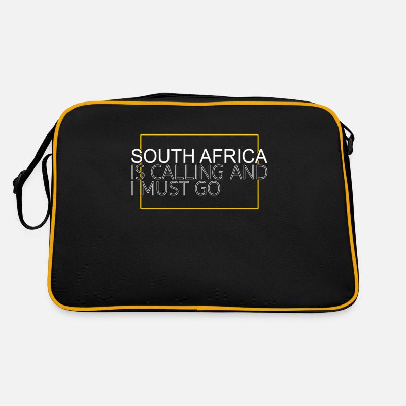 Südafrika Spruch - Retro Tasche - Schwarz/Gold