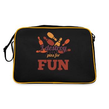 Je détruis des quilles pour m’amuser en jouant aux quilles - Sac Retro - noir/or - Dos