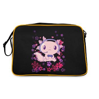 Gaming Axolotl with Headset - Retro Bag - black/gold - Back