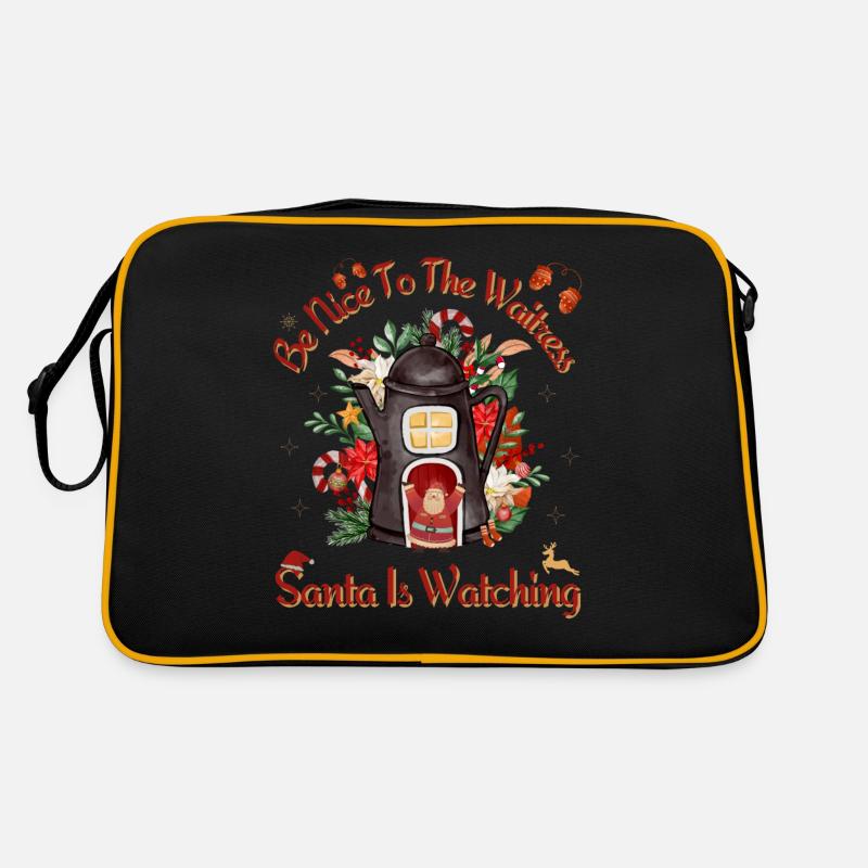 Soyez gentil avec la serveuse Le Père Noël regarde Sac Retro