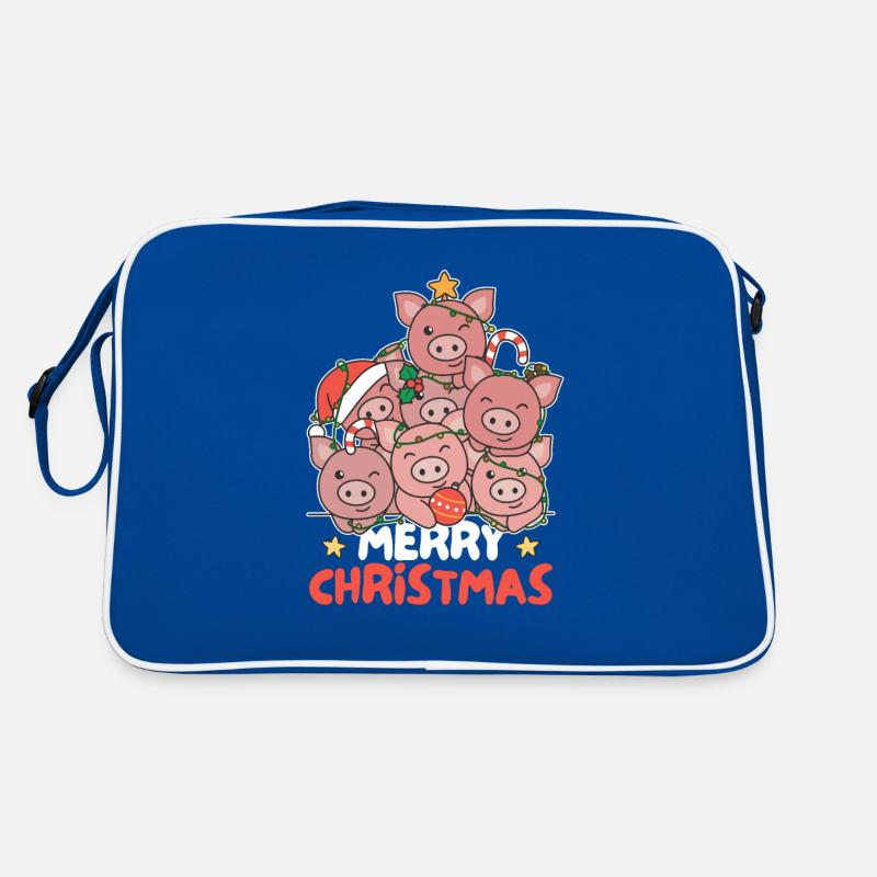 Cochon Arbre de Noël Joyeux Noël Sac Retro