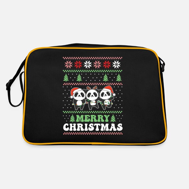 Joyeux Noël rétro moche Noël Panda Sac Retro