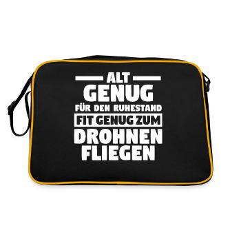 Drohne Pilot Drohnen - Retro Tasche - Schwarz/Gold - Hinten