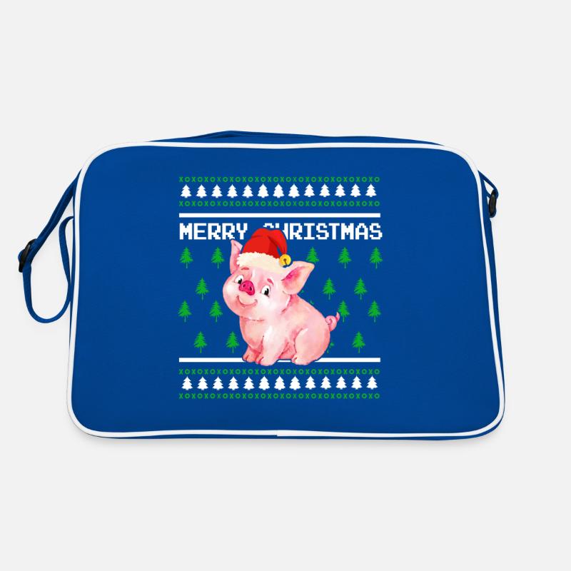 Pull de Noël moche Tshirt Cochon de Noël Sac Retro