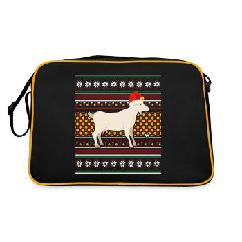 Ugly Christmas Sweater Tshirt Christmas Goat - Retro Bag - black/gold - Back