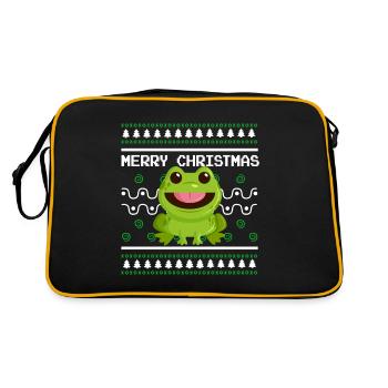 Pull de Noël moche Tshirt Grenouille de Noël - Sac Retro - noir/or - Dos