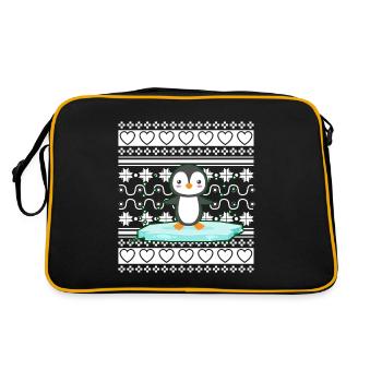 Ugly Christmas Sweater Tshirt Christmas Penguin - Retro Bag - black/gold - Back