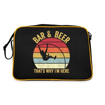Lustiger Stabhochsprung Stabhochsprung Bar & Bier - Retro Tasche - Schwarz/Gold - Hinten