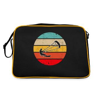 Kite Surfen Retro - Retro Tasche - Schwarz/Gold - Hinten