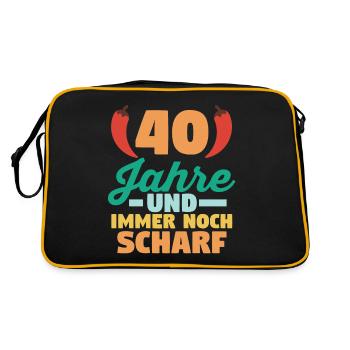 Vierzig Vierzigster 40 Jahre Geburtstag - Retro Tasche - Schwarz/Gold - Hinten