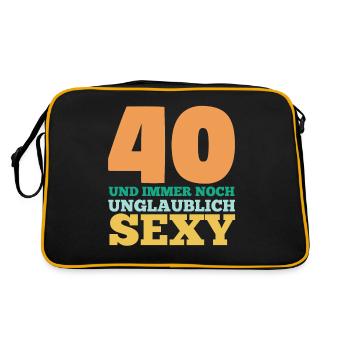 Vierzig 40 Jahre Vierzigster Geburtstag - Retro Tasche - Schwarz/Gold - Hinten