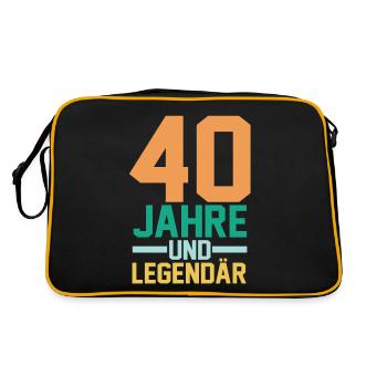 Vierzig 40 Jahre Vierzigster Geburtstag - Retro Tasche - Schwarz/Gold - Hinten