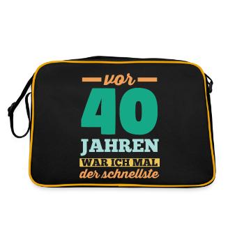 Vierzig 40 Jahre Vierzigster Geburtstag - Retro Tasche - Schwarz/Gold - Hinten