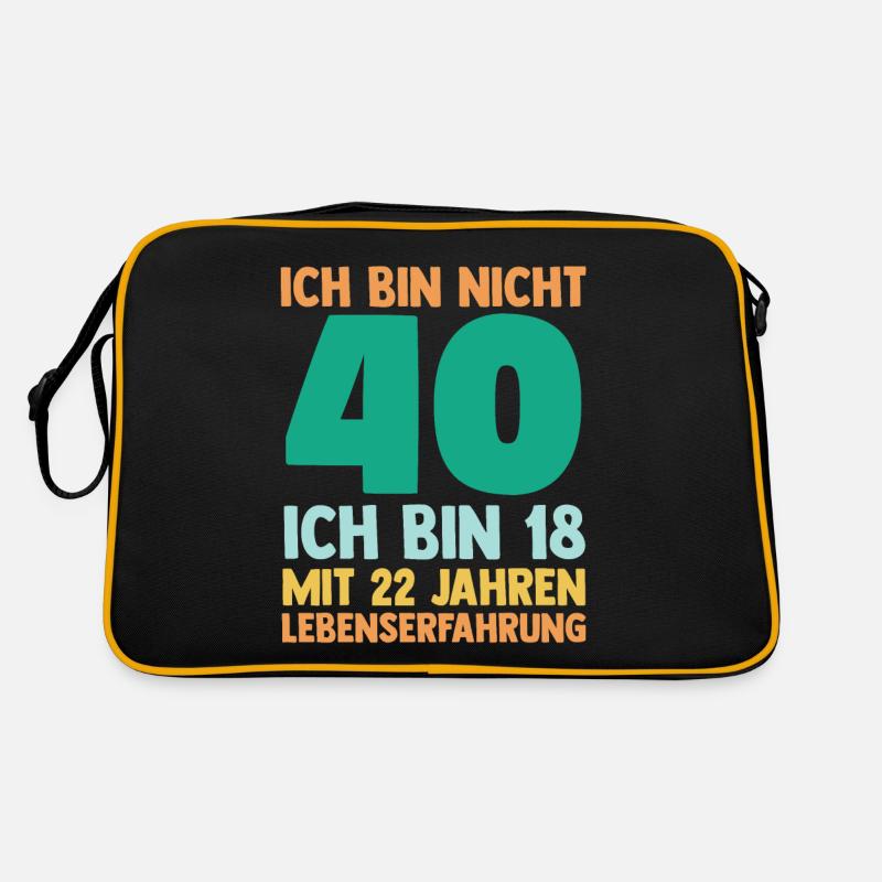 Vierzig 40 Jahre Vierzigster Geburtstag Retro Tasche