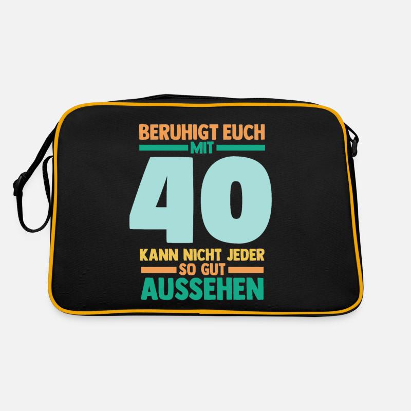 Vierzig 40 Jahre Vierzigster Geburtstag Retro Tasche