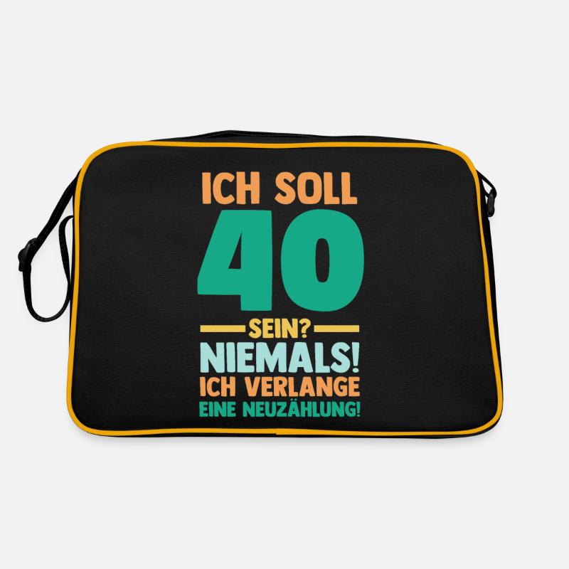 Vierzig 40 Jahre Vierzigster Geburtstag Retro Tasche