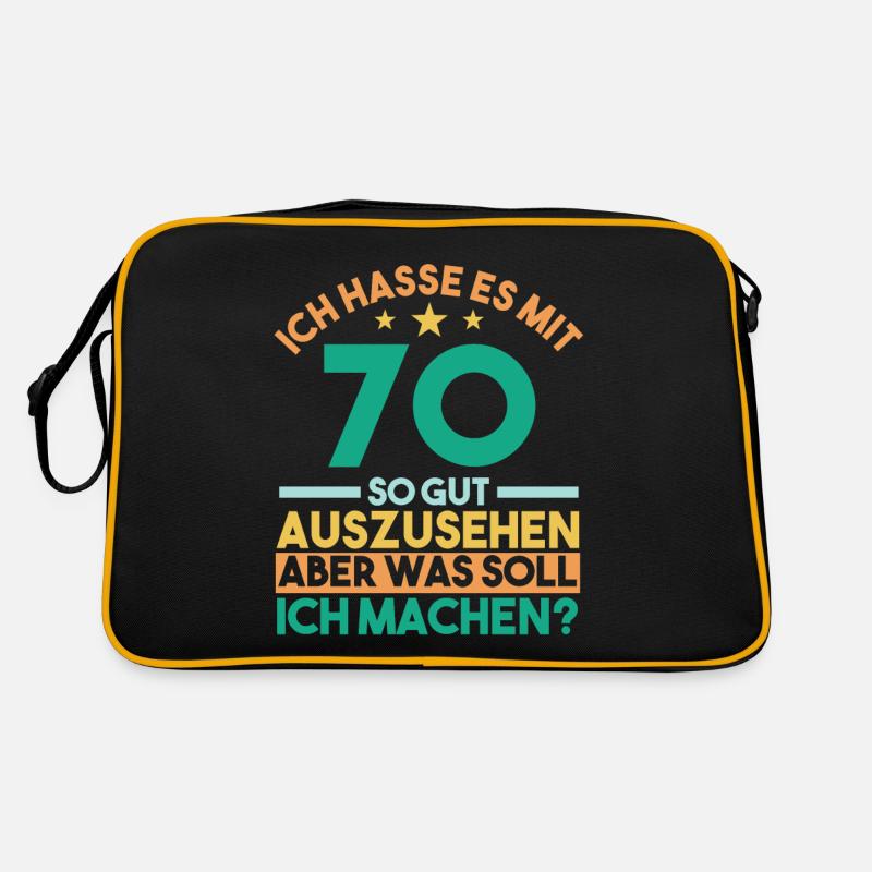 Siebzig Siebzigster 70 Jahre Geburtstag Retro Tasche