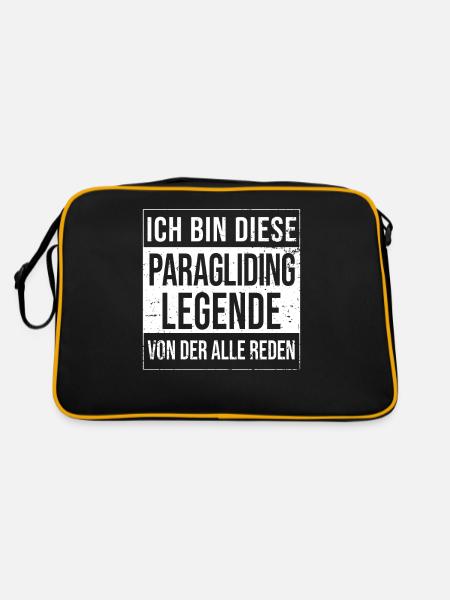 Paragleiter-Gleitschirm Geburtstag Legende - Retro Tasche - Schwarz/Gold - Hinten