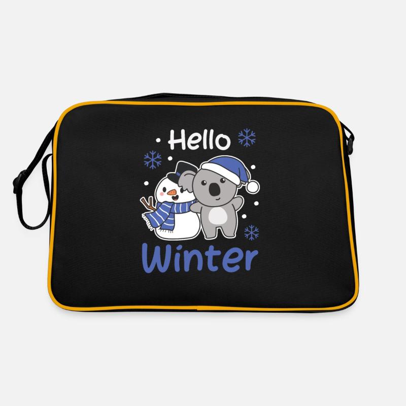 Koala Hello Winter Snowman Snow Christmas Retro Bag