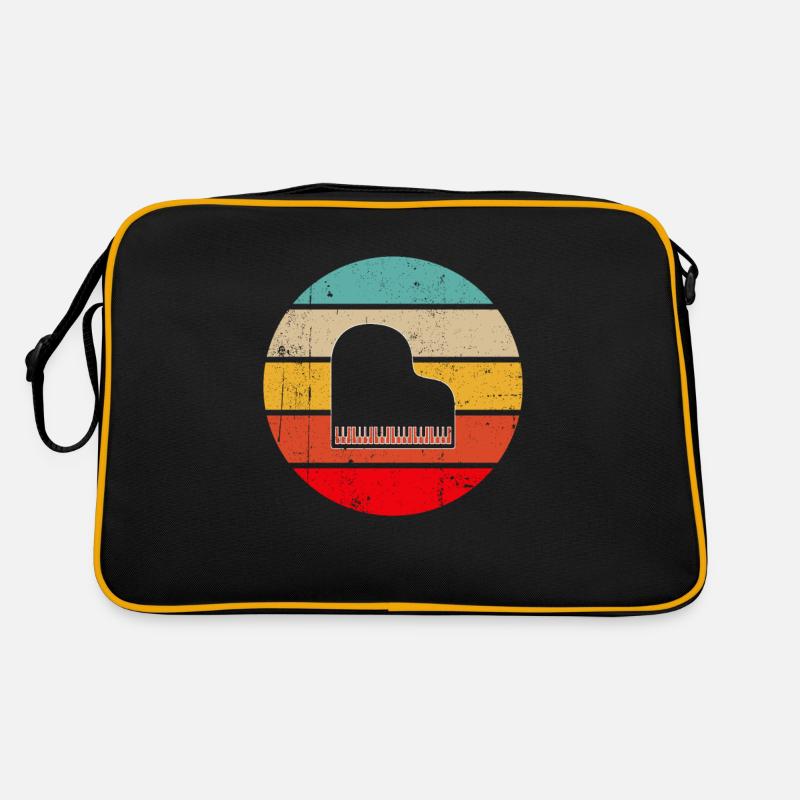 Klavier Retro - Retro Tasche - Schwarz/Gold