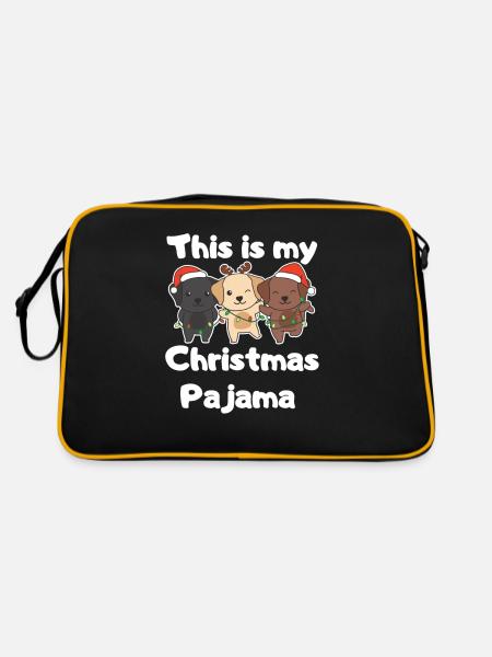 Pyjamas de Noël Labrador Chiens - Sac Retro - noir/or - Dos